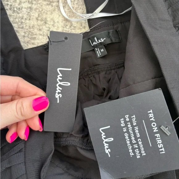 Lulus Simply Delighted Black Mesh Ruffled Backless Maxi Dress Size Medium Formal - Picture 6 of 10